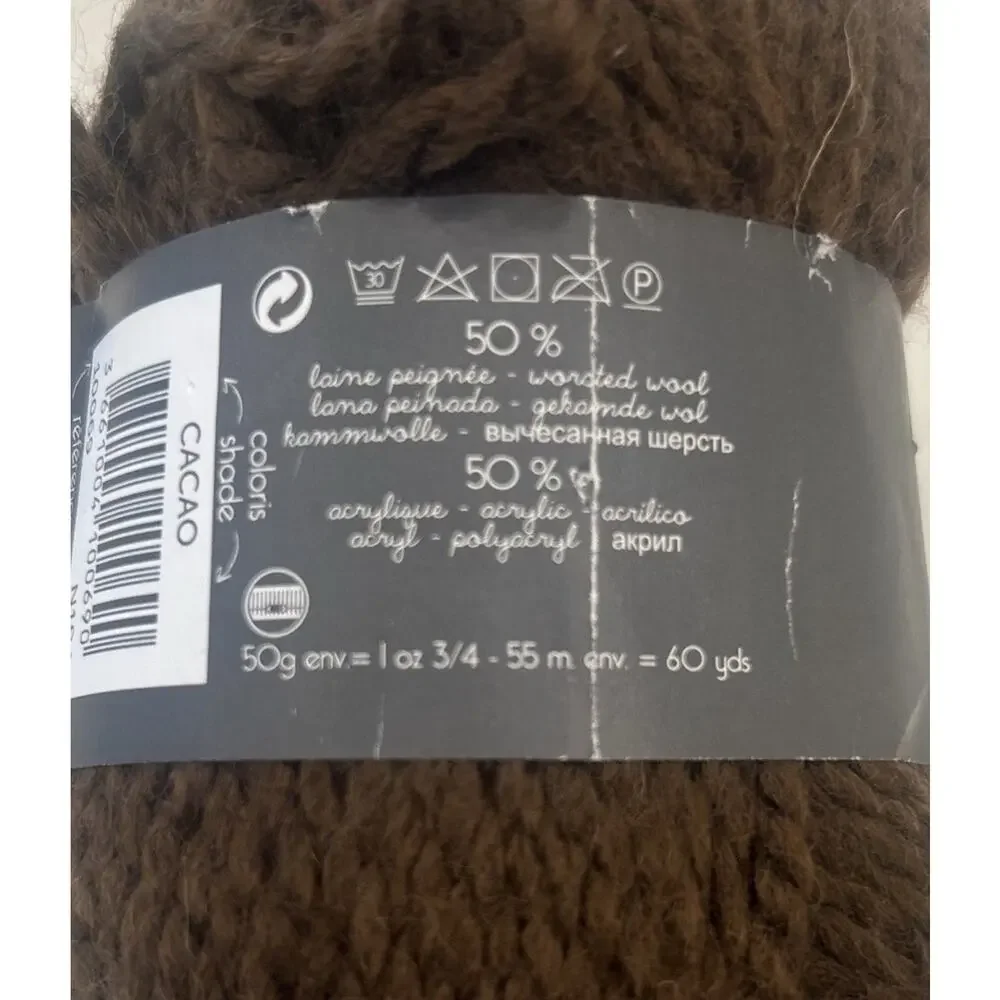 Yarn‎ Cacao Color 6mm Chunky Bergere France Alaska De France Discontinued NOS